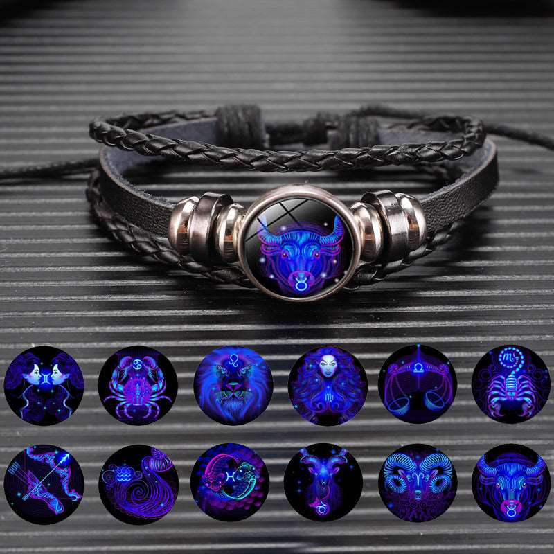 Zodiac Constellation Braided Design Bracelet for Men
